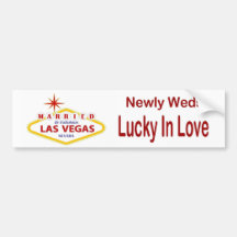 Weds eben verheiratetes Las Vegas"glückliches in L Auto Sticker