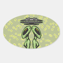 Weibliche Außerirdische und UFO Sticker