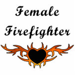 Weibliche Feuerwehrmann-Tätowierung Photoskulpturen
