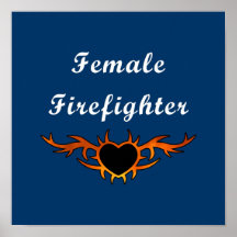 Weibliche Feuerwehrmann-Tätowierung Poster