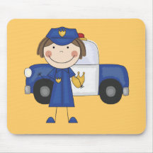 Weibliche Polizeibeamte-T-Shirts und Geschenke Mousepads