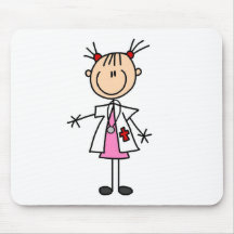 Weiblicher Doktor Strichmännchen Mousepad