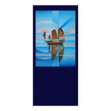 Weiche Himmel und Cerulean Meere Karten Druck