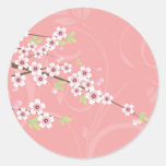 Weiche rosa Kirschblüte Runder Sticker