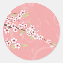 Weiche rosa Kirschblüte Runder Sticker