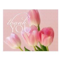 Weiche rosa Tulpen danken Ihnen Postkarte