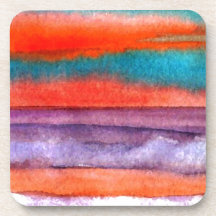 Weiche Sun-Spiel-Strand-Sonnenuntergang-Ozean-Well Cocktail Untersetzer