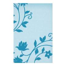 Weiches blaues Blumenbriefpapier Personalisierte Büropapiere