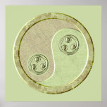 Weiches Celadon-Grün Yin Yang Plakat