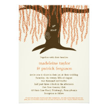 Weide-Baum-Hochzeit im Herbsts-Einladung