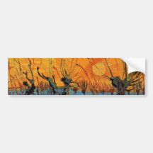 Weiden am Sonnenuntergang durch Vincent van Gogh Autosticker