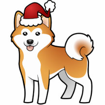 Weihnachten Akita Inu/Shiba Inu Foto Ausschnitte