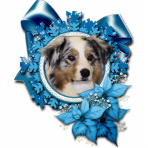 Weihnachten - blaue Schneeflocke - australischer S Photofigur