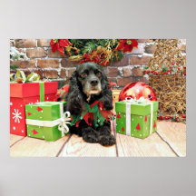 Weihnachten - Cocker spaniel - Lilie Posterdrucke