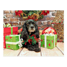 Weihnachten - Cocker spaniel - Lilie Postkarten