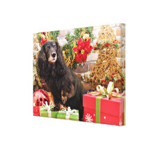 Weihnachten - Dackel - Zoey Galerie Falt Leinwand