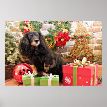 Weihnachten - Dackel - Zoey Posterdruck