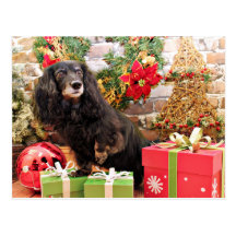 Weihnachten - Dackel - Zoey Postkarte