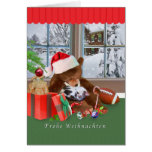 Weihnachten, Frohe Weihnachten, Deutscher, Katze,  Karte