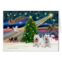 Weihnachten MAGIC-WestiePAIR5and8 Karte