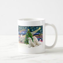 Weihnachten magisches Kuvasz (zwei) Kaffee Tassen