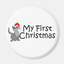Weihnachten mein erstes Weihnachten (Miezekatze) Kühlschrankmagnet