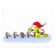Weihnachten mit Kuscheltiger Postkarte