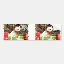 Weihnachten - persische Katze - Toby Auto Aufkleber