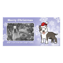 Weihnachten Pitbull/amerikanisches Staffordshire T Bildkarte