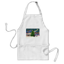 Weihnachtenmagie-c$bostonterrier Paare Schürze