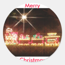 Weihnachtenzug Runde Aufkleber