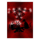Weihnachts Ornamente mit Sterne und Katze Karte