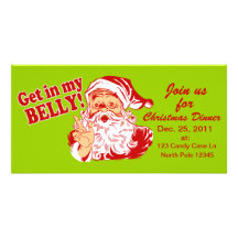 Weihnachtsabendessen-Einladungen Fotogrußkarten