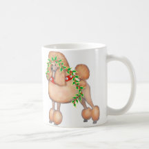 Weihnachtsaprikosen-Standardpudel Kaffee Haferl