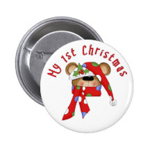 Weihnachtsbärn-Kopf-1. Weihnachten Anstecknadelbuttons