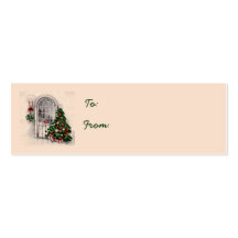 Weihnachtsbaum in den Fenster-Geschenk-Umbauten Visitenkarten Vorlagen