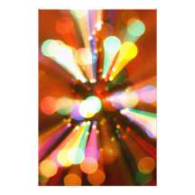 Weihnachtsbaum mit Lichtstrahlen Photodruck