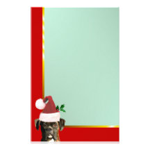 Weihnachtsboxerhund stationär personalisiertes büropapier