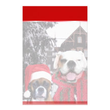 Weihnachtsboxerhund stationär personalisierte büropapiere
