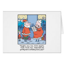 WeihnachtsCartoon Sankt gute und schlechte Liste Karten