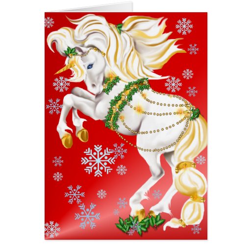 WeihnachtsEinhornplakat Grußkarte