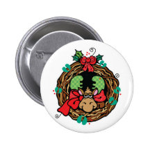 Weihnachtselch-Kranzentwurf Anstecknadelbuttons