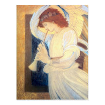 Weihnachtsengels-Postkarten Burne-Jones Goldweiß