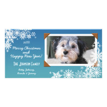 Weihnachtsfeiertags-Schneeflocke Personalisierte Foto Karte