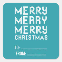 WEIHNACHTSFeriengeschenk BESCHRIFTET BLAU Sticker