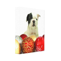 Weihnachtsfranzösische Bulldogge Gespannte Galerie Drucke