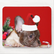 Weihnachtsfranzösische Bulldogge mousepad