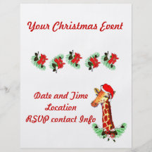 Weihnachtsgiraffe Flyer Druck