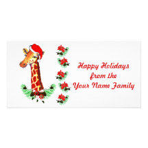 Weihnachtsgiraffe Photo Karten