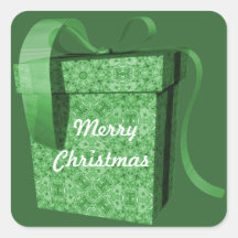 Weihnachtsgrüne Geschenkbox-Band-Text-Umbau-Aufkle